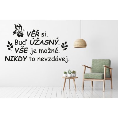 Lepy.cz Samolepka na zeď Buď úžasný, rozměry 60x36cm Tyrkysová modrá – Sleviste.cz