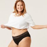 Modibodi Menstruační kalhotky Sensual Hi Waist Bikini Light-Moderate Beige – Zboží Dáma