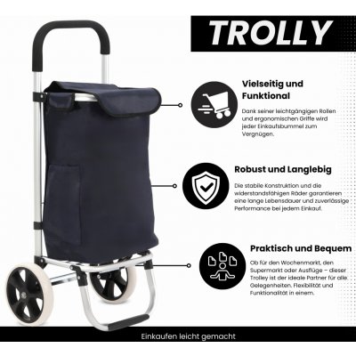 Luna Nákupní vozík tmavě modrý – Zboží Mobilmania