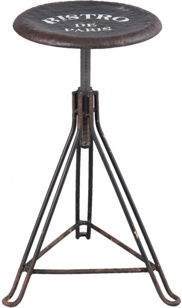 Kovová vytáčení stolička Bistro De Paris s patinou - 39*36*45-65 cm od 4  049 Kč - Heureka.cz