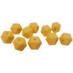 Natana hranaté silikonové korálky hořčicově žluté 14 mm 10 ks – Sleviste.cz