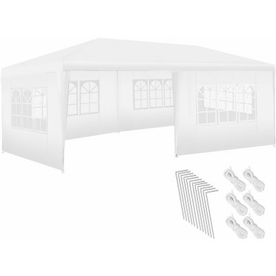 tectake 405967 pavilon novara s 5 bočními částmi, vodotěsný, 6x3m bílá – Hledejceny.cz