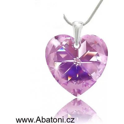 Swarovski Elements Stříbrný náhrdelník srdce, srdíčko 32079.3