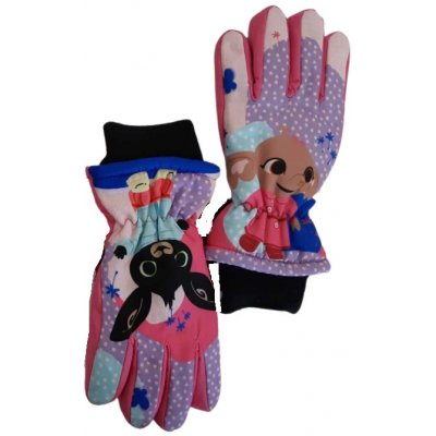 Setino Dívčí rukavice Zajíček Bing zimní prstové lyžařské růžové – Zboží Mobilmania