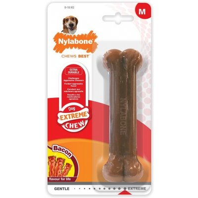 Nylabone hračka Extreme kost příchuť slanina M – Zboží Dáma
