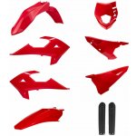 POLISPORT kompletní sada plastů (FULL KIT) GAS GAS EC/EC-E/EC-F 18-20; MR 250/300 21-25; RIEJU MR 200/250/300 21-26 v sadě kryt světla (8669800002) a kryty tlumičů (8398600003) barva červená bílá OEM