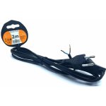 Solight flexo šňůra, 2m, 2 x 0,75mm2, černá, plochá, vypínač PF51 – Zboží Živě