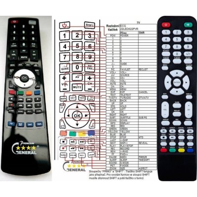 Dálkový ovladač General SmartTech LE-1919, LE-2019DC, LE-2219, LE-2419D, LE-2822, LE-32D7, LE-32D11, LE-3918, LE-4318, LE-5018, LE-6519 – Zboží Živě