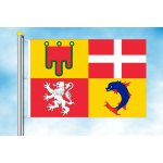 LIBEA, s.r.o. Auvergne-Rhône-Alpes vlajka Rozměr: 150×225 cm, Uchycení: Karabiny na stožár – Hledejceny.cz