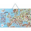 Woody magnetická mapa EVROPY společenská hra 3 v 1 v českém jazyce