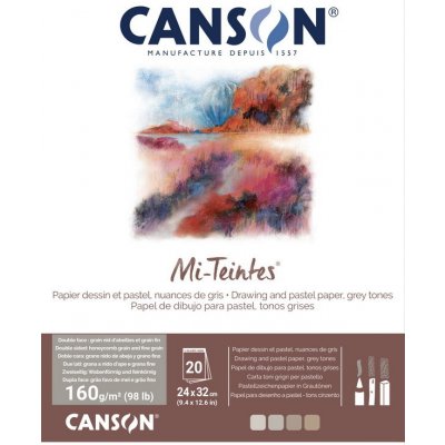 Canson Mi-Teintes Drawing And Pastel paper grey tones 24x32 cm, 20 listů – Sleviste.cz