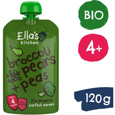 Ella's Kitchen BIO Hruška hrášek a brokolice 120 g – Zboží Mobilmania