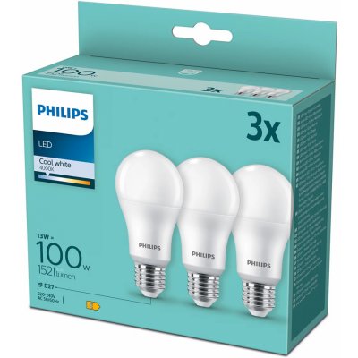 Philips klasik, 14W, E27, neutrální bílá 3ks