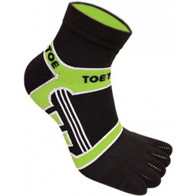ToeToe RUNNERS COLOR sportovní kotníkové prstové ponožky černá / zelená – Zboží Mobilmania