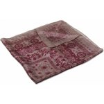 hedvábný šátek s potiskem hnědošedý s vínovou – Zboží Mobilmania