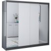 Šatní skříň Idzczak Multi 38 233 cm s posuvnými dveřmi a zrcadlem Stěny šedá / bílá