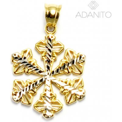 Adanito HLP0001GS Zlatý přívěsek sněhová vločka z kombinovaného zlata