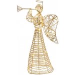 Clayre & Eef Christmas Decoration With LED Lighting Angel 28x10x51 Cm / 3xAA Gold Colored Metal - LED 28*10*51 cm / 3*AA - Clayre & Eef – Hledejceny.cz