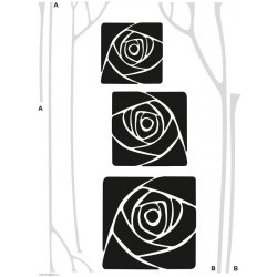 AG Design FL 0478 Samolepky na zeď růže v rámečku rozměry 65 x 85 cm