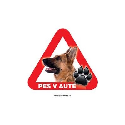 Grel nálepka na sklo pozor pes v autě německý ovčák z profilu – Zbozi.Blesk.cz