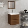 Koupelnový nábytek vidaXL se zrcadlem hnědý dub kompozitní dřevo