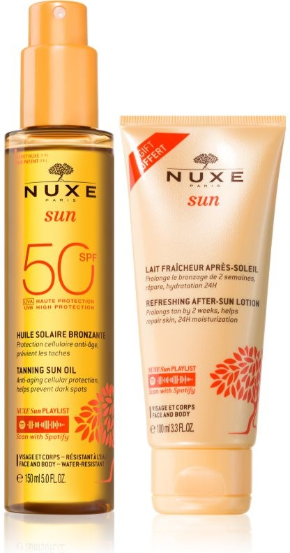 Nuxe Sun Nuxe Sun opalovací olej na obličej a tělo SPF 50 150 ml + Nuxe Sun hydratační mléko po opalování 100 ml