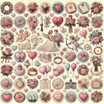 Sugar Steamp Pusinky předtištěné předlohy Valentýn Předtištěný arch č.9 Svatba Valentýn pr 1 2 cm – Hledejceny.cz