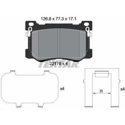 Sada brzdových destiček, kotoučová brzda TEXTAR 2217601 – Zboží Mobilmania