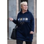 Italy fashion Mikinové šaty BARNY Petrolejová – Zboží Dáma Italy fashion Mikinové šaty BARNY Petrolejová – Zboží Dáma