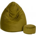 Toffel dětský sedací vak maxi comfort velur 100 x 75 cm s podnožkou zelená – Hledejceny.cz