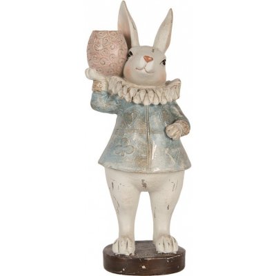 Dekorace figurka králík v modrém kabátku 11*10*29 cm – Hledejceny.cz
