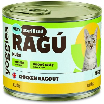 Yoggies RAGÚ pro kastrované kočky, kuřecí monoprotein 185g – Hledejceny.cz