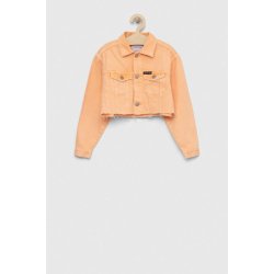 Calvin Klein Jeans dětská riflová bunda oranžová