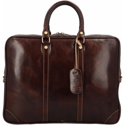 Luxusní kožená pracovní taška Velda tmavě hnědá – Zboží Mobilmania