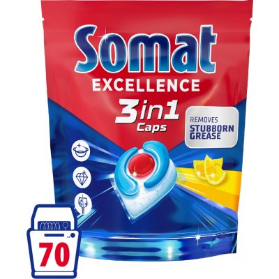 Somat Excellence 3v1 kapsle do myčky Lemon 70 ks – Sleviste.cz