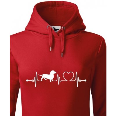 Bezvatriko dámská mikina Jezevčík tep Červená 1025 – Zboží Mobilmania