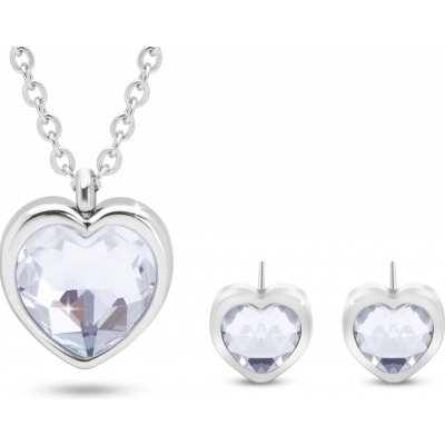 Ellami Ellami Verona 0023 Set řetízek a náušnice, srdce s čirými zirkony 100023 – Sleviste.cz
