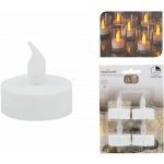 svíčka čajová LED pr.3,5cm BÍ 4ks s bateriemi časovačem MC5999950 – Zboží Dáma