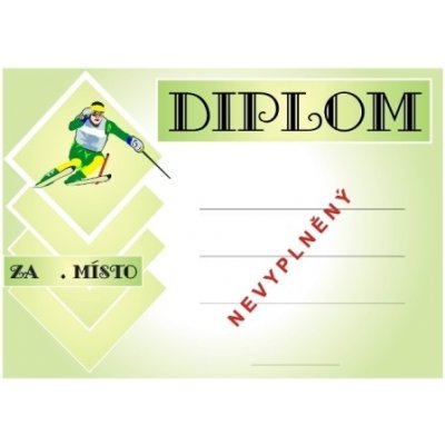 VIZINGR Lyžování diplom A4 č.9 Lyže č.9 BEZ TEXTU – Hledejceny.cz