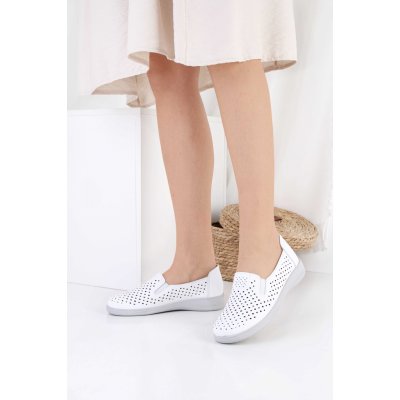 KOKA Shoes fashion Bílé mokasíny 22501-2WH – Zboží Dáma