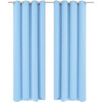 Zatemňovací závěsy s kovovými oky, 2 ks, 135x175 cm, tyrkysová – Zboží Mobilmania