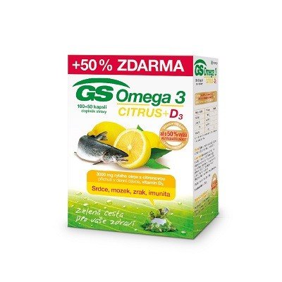 GS Omega 3 Citrus s vit.D 150 kapslí