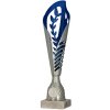 Pohár a trofej Plastová trofej Stříbrno-modrý 33,5 cm