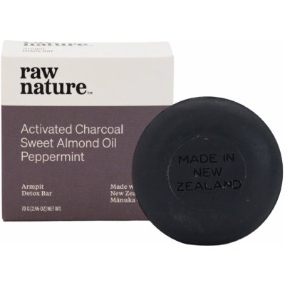 Raw Nature Armpit Detox Bar detoxikační tuhé mýdlo s aktivním uhlím 70 g – Zboží Dáma