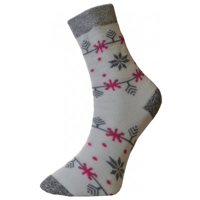 Knebl Hosiery Art. 19 dámské zimní thermo ponožky Vločka bílá – Zboží Mobilmania