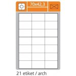 Image Label samolepicí etikety 70,0x42,3mm/100archů, Bílé, 21etiket/arch – Zboží Dáma
