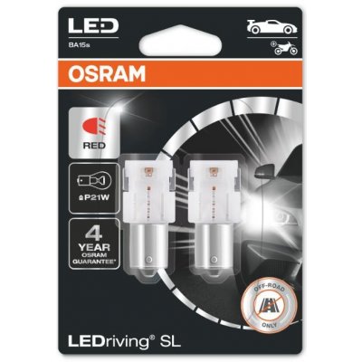 Osram LED P21W 7506DRP-02B RED 12V 2W BA15s – Hledejceny.cz