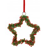 WURM Skleněný vánoční věnec 14 cm zeleno-červená hvězda – Hledejceny.cz