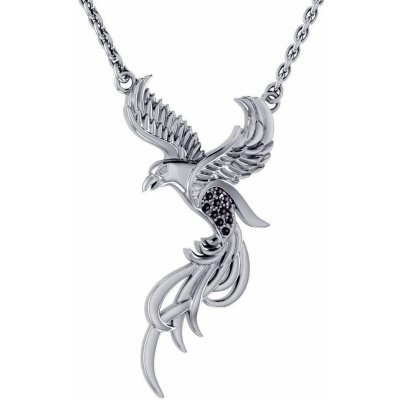 Fantasy Šperky Stříbrný náhrdelník s černými zirkony P3558 – Zbozi.Blesk.cz