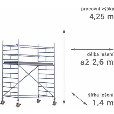 Lešení RUX MOBILO 1400 4,25 m 210 cm – HobbyKompas.cz